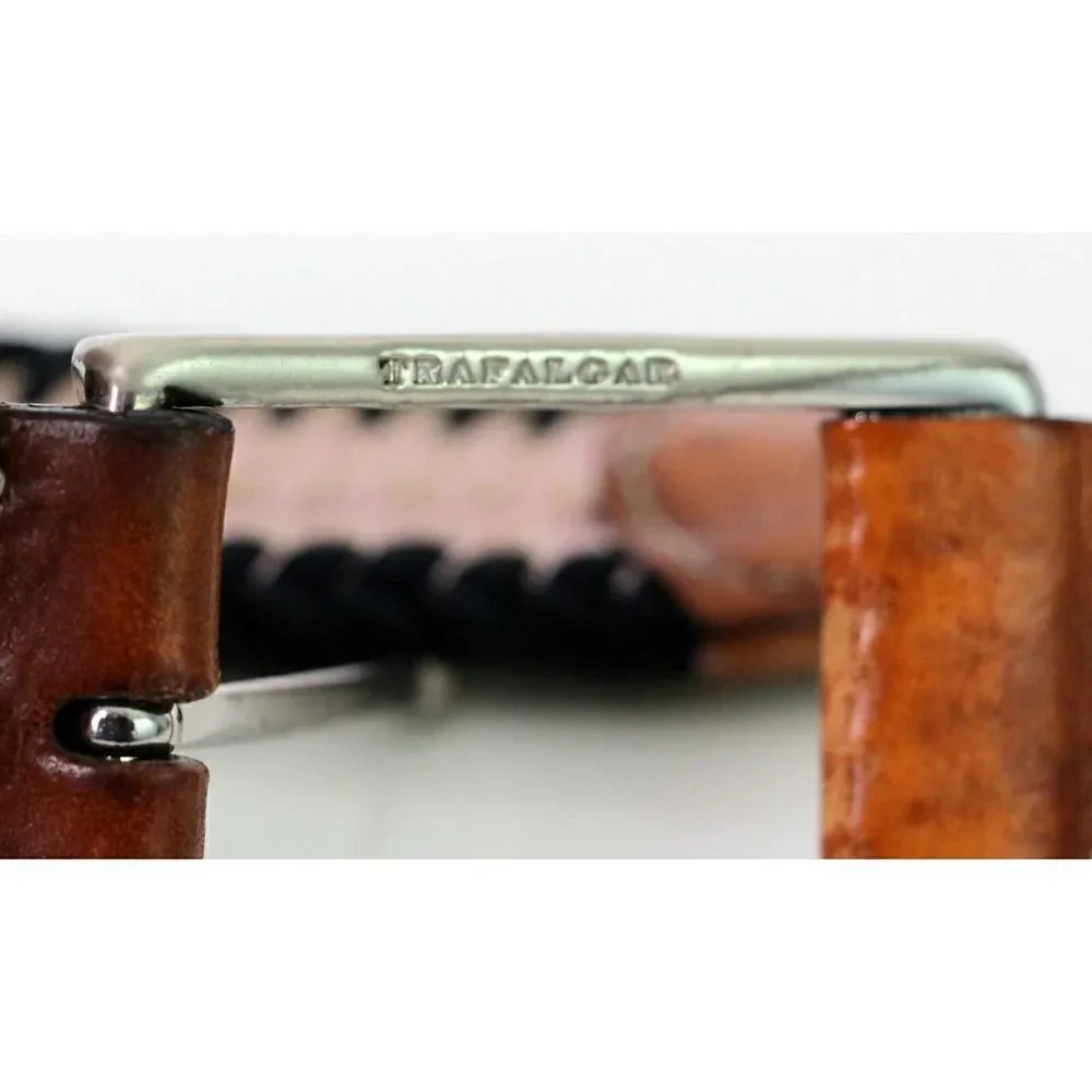 TRAFALGAR BROWN GENUINE LEATHER PINK BLACK ELASTIC GOLF CASUAL DRESS BELT 34(I41